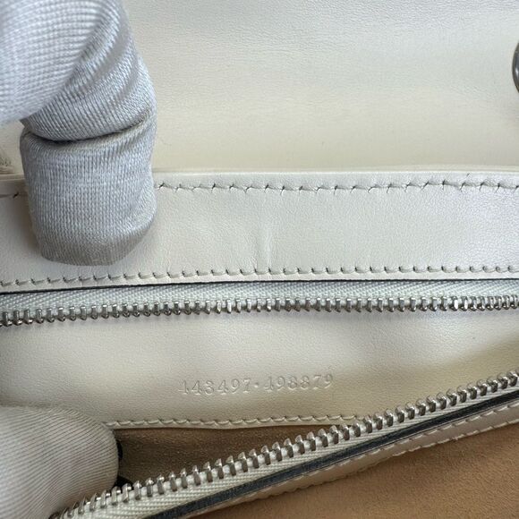 Gucci Aria Calfskin Matelasse Small GG Marmont Shoulder Bag White - Picture 12 of 15